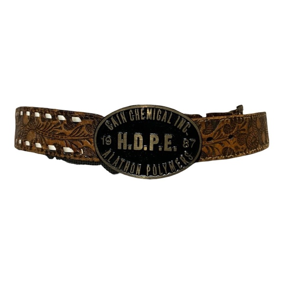 Vintage Western Core Belt “Nelda” With H.O.P.E. Belt Buckle Sz 30-32 - Picture 2 of 6